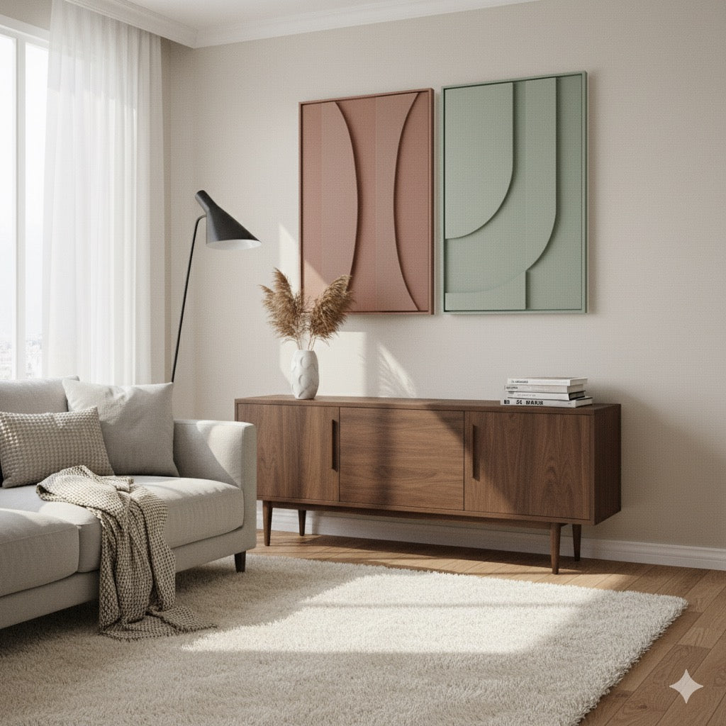 Cuadro Doble Rosa y Verde