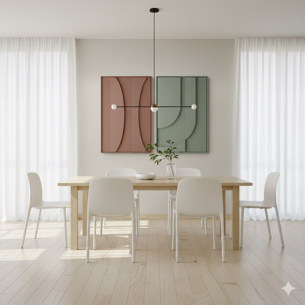 Cuadro Doble Rosa y Verde