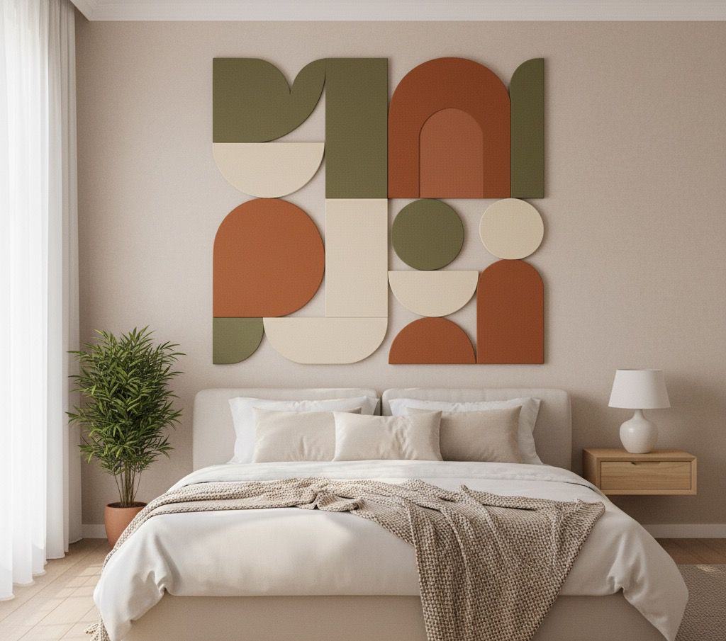 Cuadro Minimalista Multicolor En Madera MDF