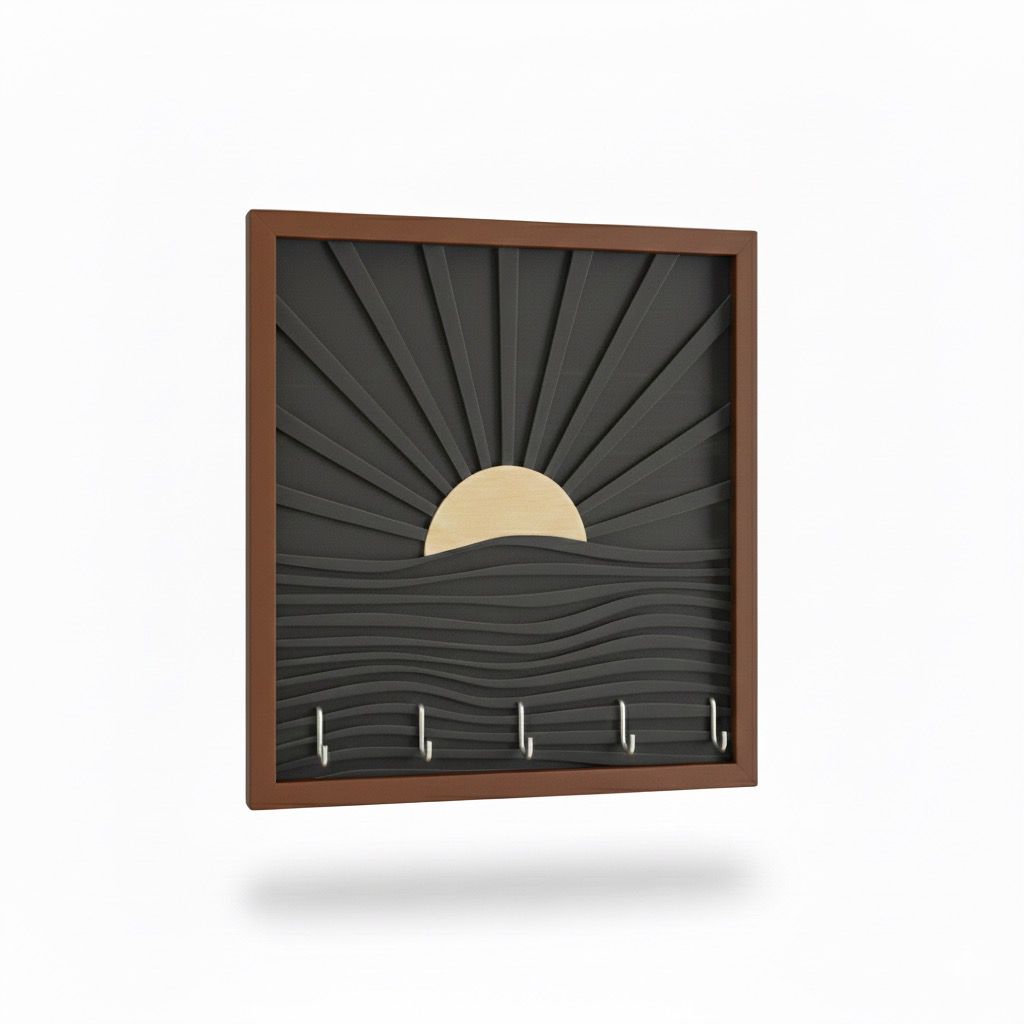 Porta Llaves Cuadro Negro y Cafe